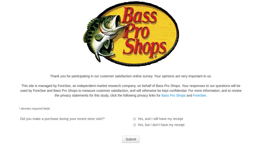 Bass Pro Shops Survey