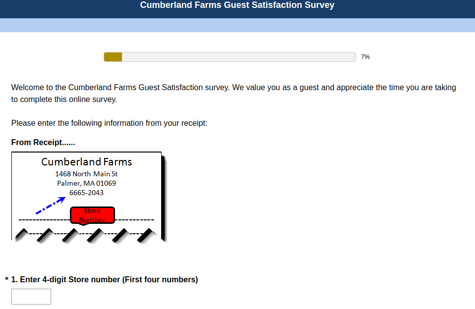 Cumberland Farms Guest Satisfaction Survey