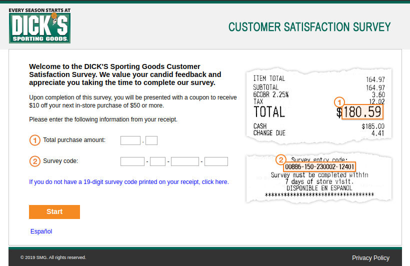 DICK S Sporting Goods Customer Survey