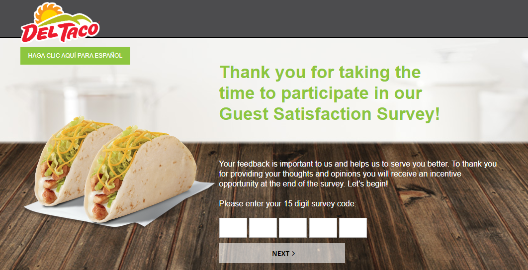 Del Taco Survey