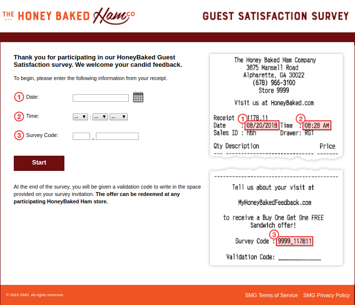 HoneyBaked Guest Satisfaction Survey