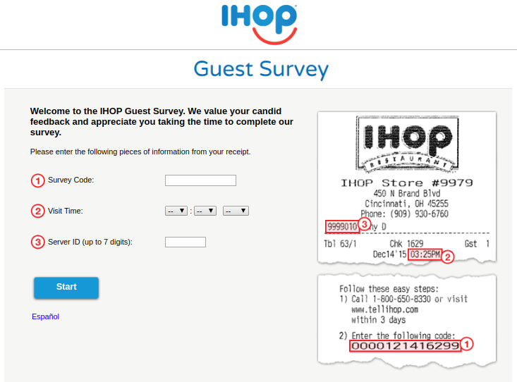 IHOP Guest Survey