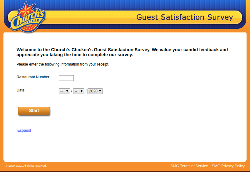 Church’s Chicken Guest Satisfaction Survey