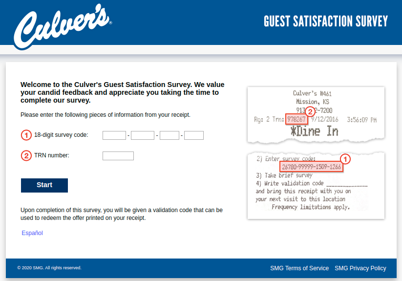 Culver s Guest Satisfaction Survey