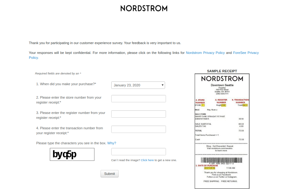 Nordstrom Survey