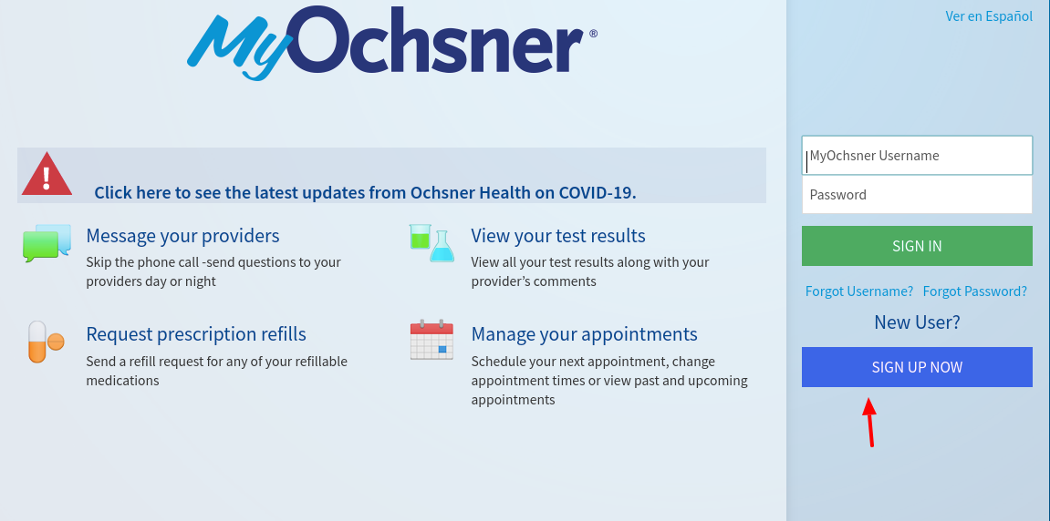 MyOchsner Sign Up