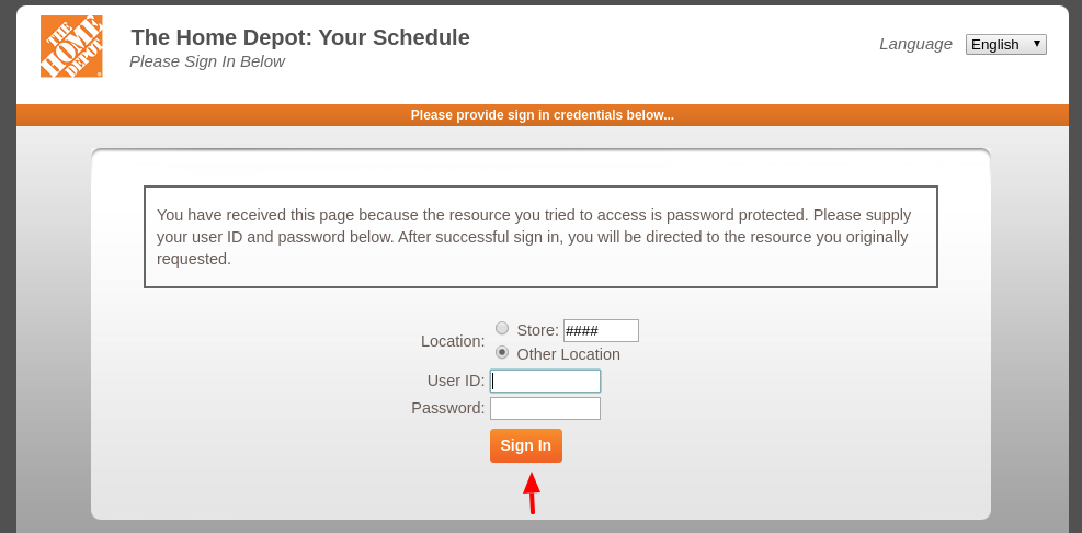 The Home Depot Application Login