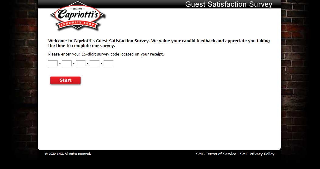 Capriotti’s Guest Feedback Survey