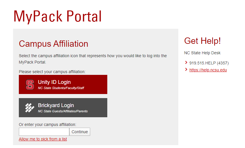 MyPack Portal Login