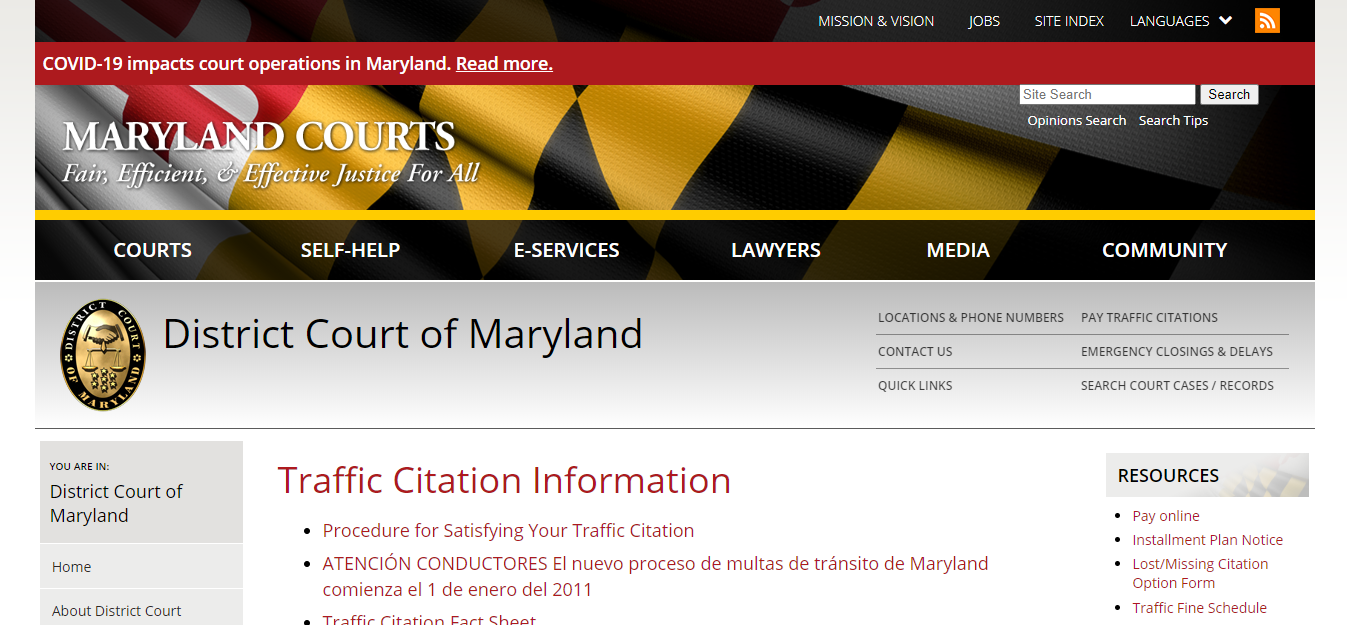 Pay Traffic Ticket in Maryland Online and Other Crucial Info