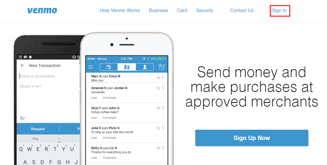 Venmo Online Login