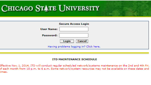 student login Chicago state university