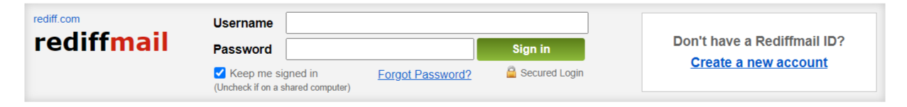 Rediffmail login