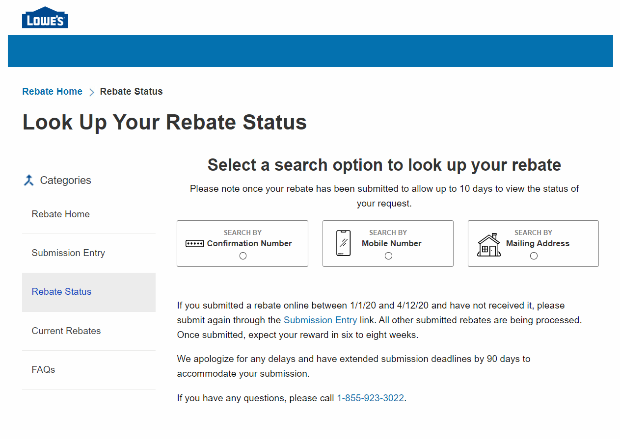 Lowes Rebate Tracking