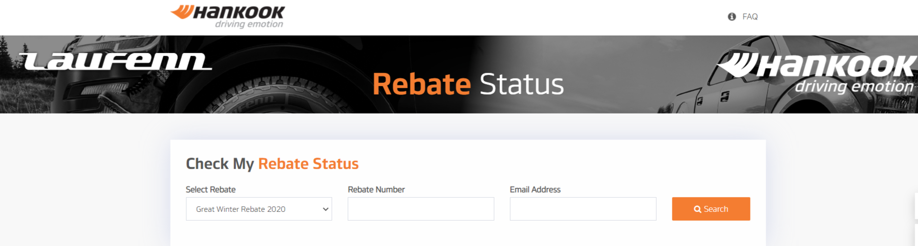 hankook rebate status