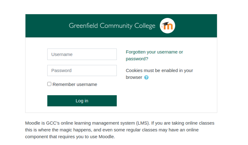 GCC Moodle Login