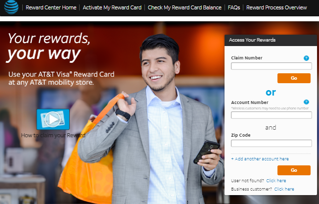 AT&T Reward Card portal