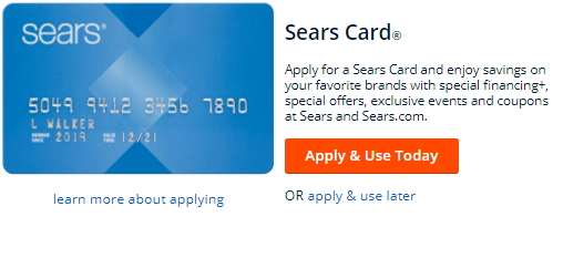 sears credit card apply