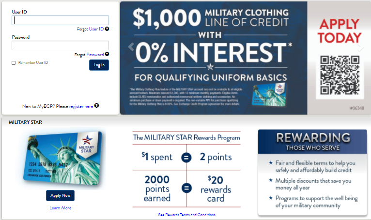 military star card application