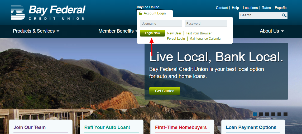 bay federal credit union login