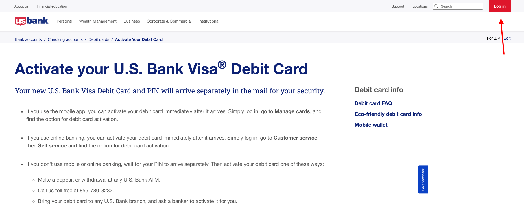 us bank visa check card