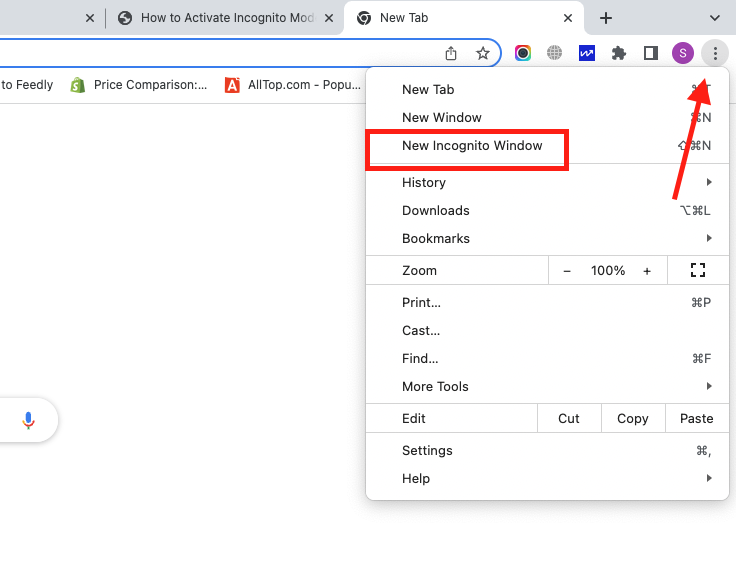 incognito mode in google chrome