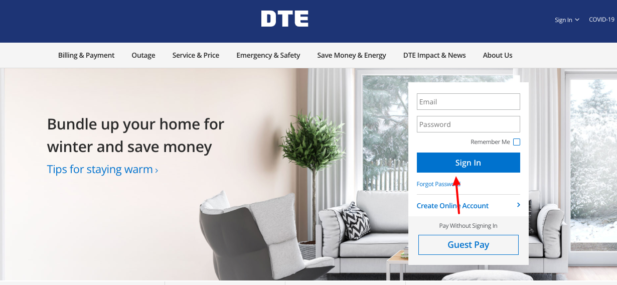 dte energy login